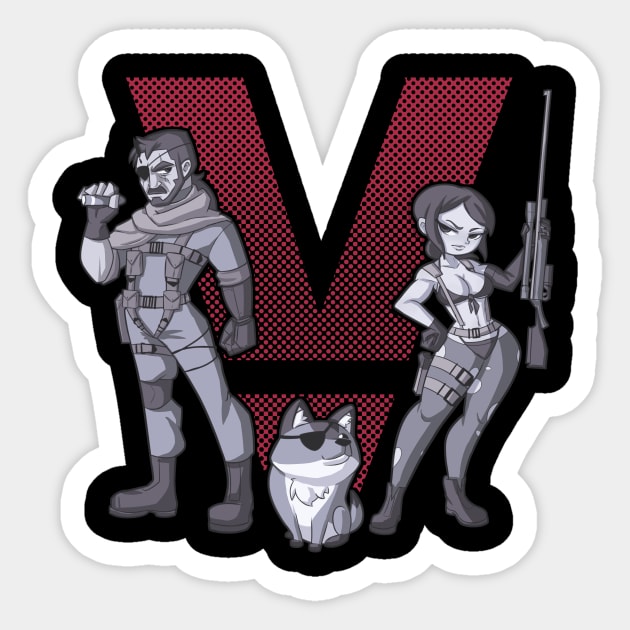 Diamond Dogs - Grey Sticker by Xuco